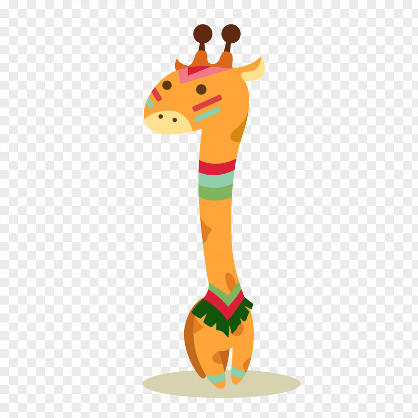 Cartoon Giraffe Watercolor Painting PNG