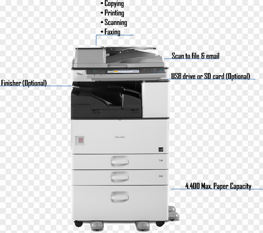 Printer Ricoh Photocopier Multi-function Fax PNG