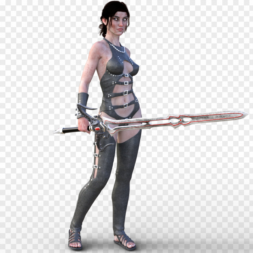 Warrior Woman Sword Shoulder Hip KBR PNG