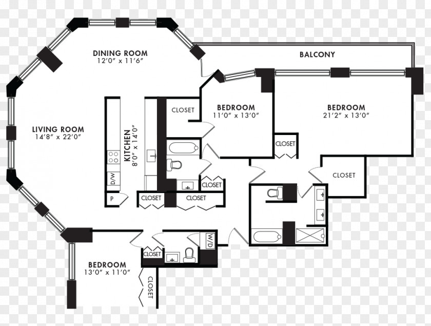 Apartment Floor Plan Chicago House Bedroom PNG