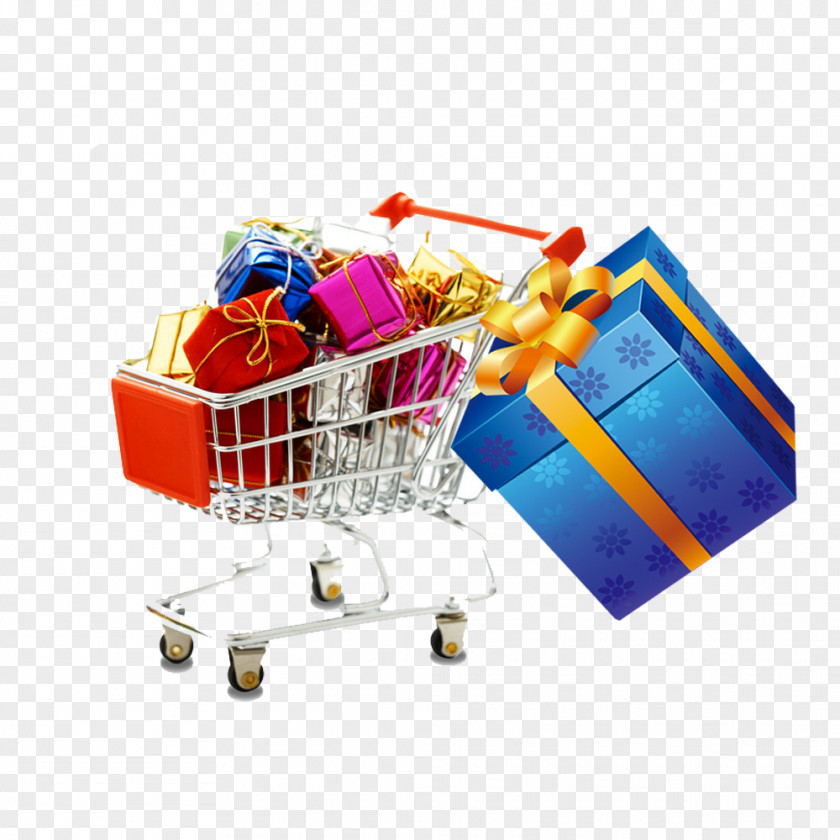 Gift Shopping Cart Designer Centre PNG