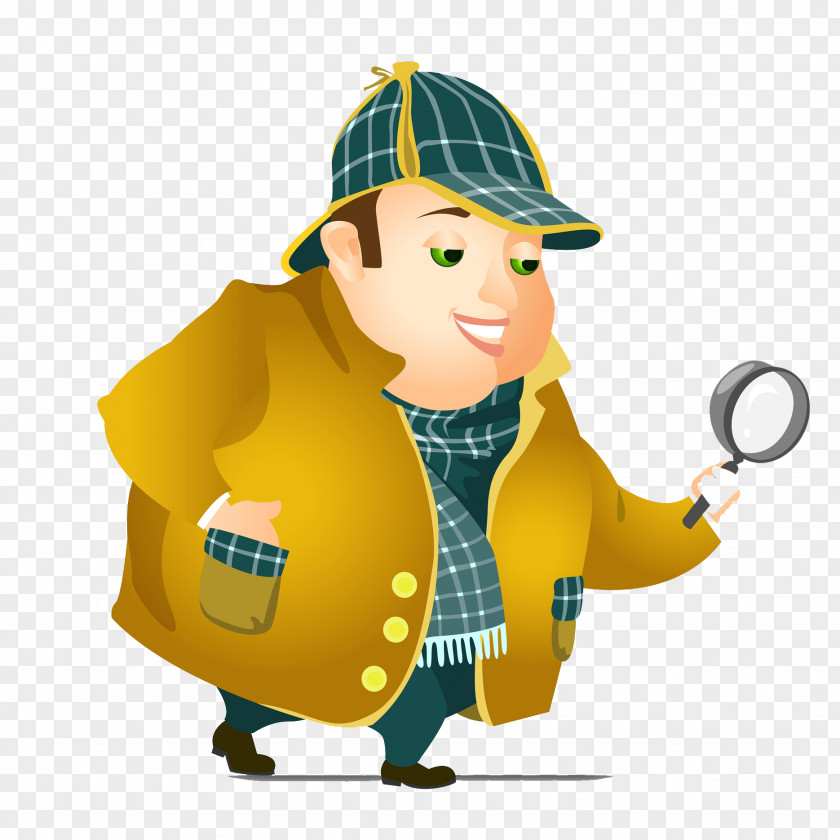 Take A Woman With Magnifying Glass Drawing Stock Illustration Cartoon PNG