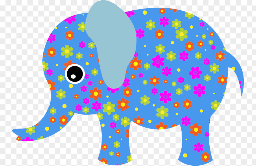 Elephant Motif Flower Clip Art PNG