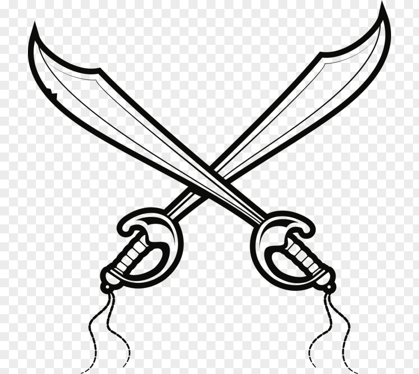 Weapons Clip Art Crossed Cutlass Piracy Drawing Vector Graphics Sword PNG