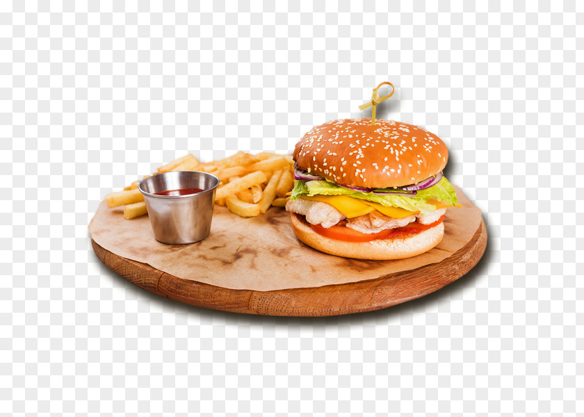 Chicken Burger Breakfast Sandwich Cheeseburger Fast Food Hamburger PNG