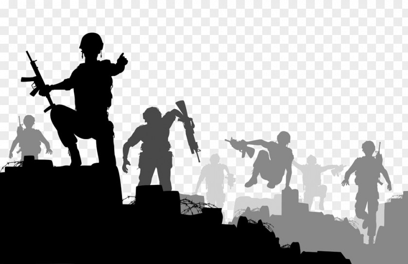 Silhouette War Films Soldier Stock Illustration Battle PNG