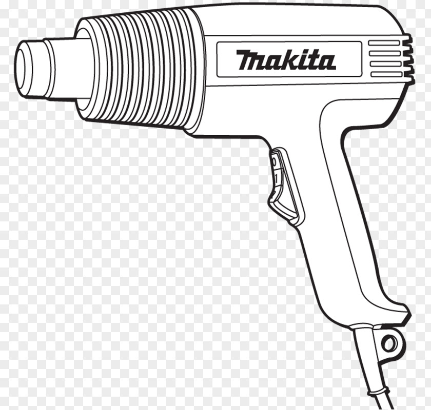 Makita Heat Gun Nut Driver Car Weapon Line Art Black PNG