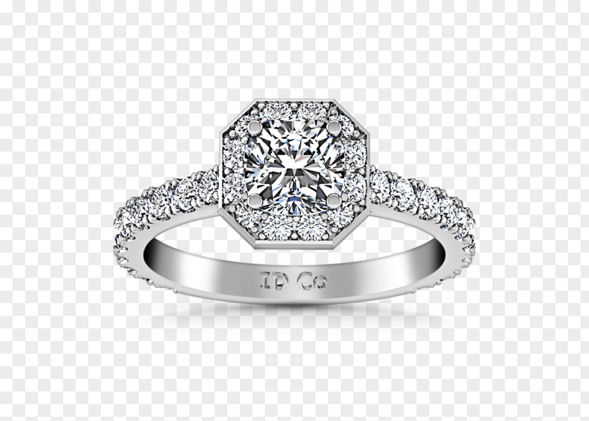 Ring Halo Engagement Wedding Diamond Gold PNG
