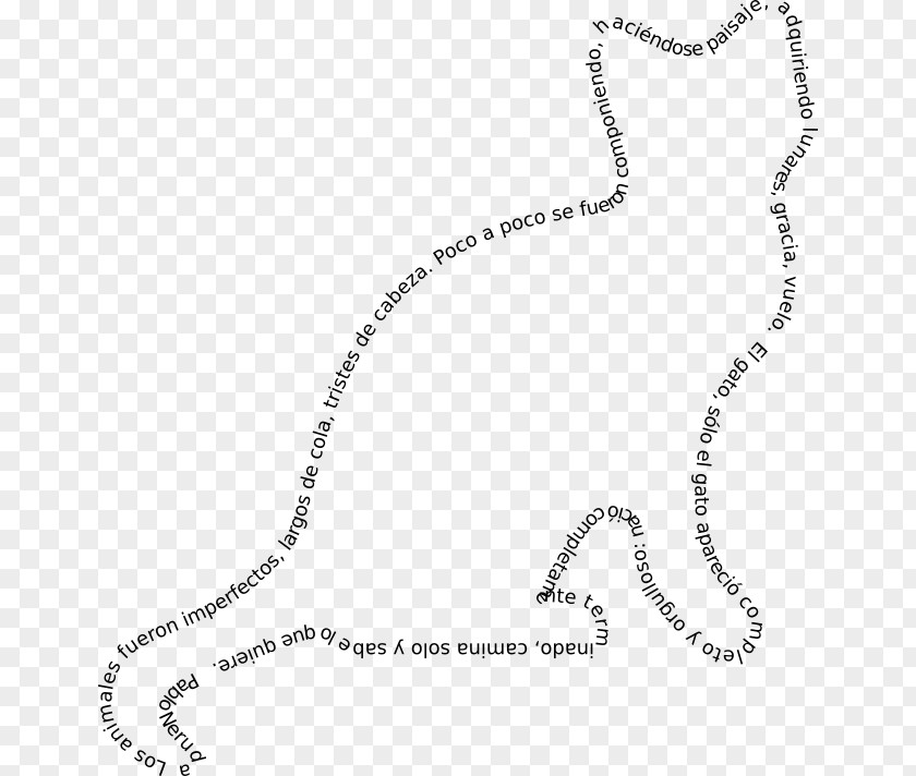 Cat Calligram Poema Animal Font PNG
