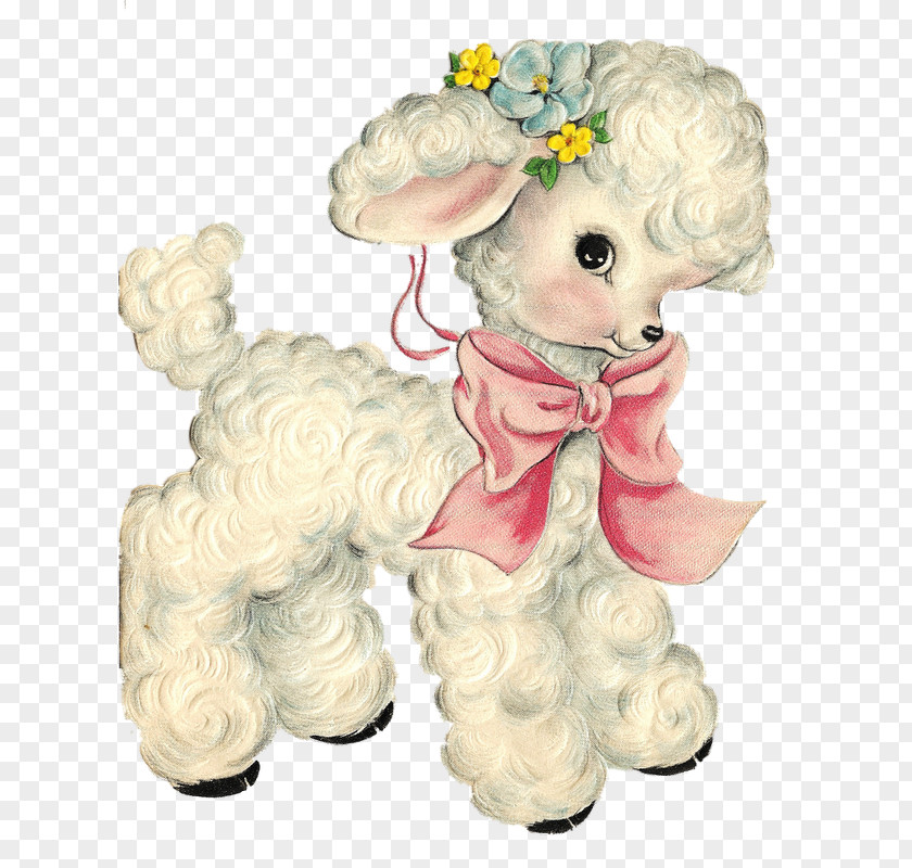 Spring Forward Sheep Paper Vintage Clothing Decal Clip Art PNG