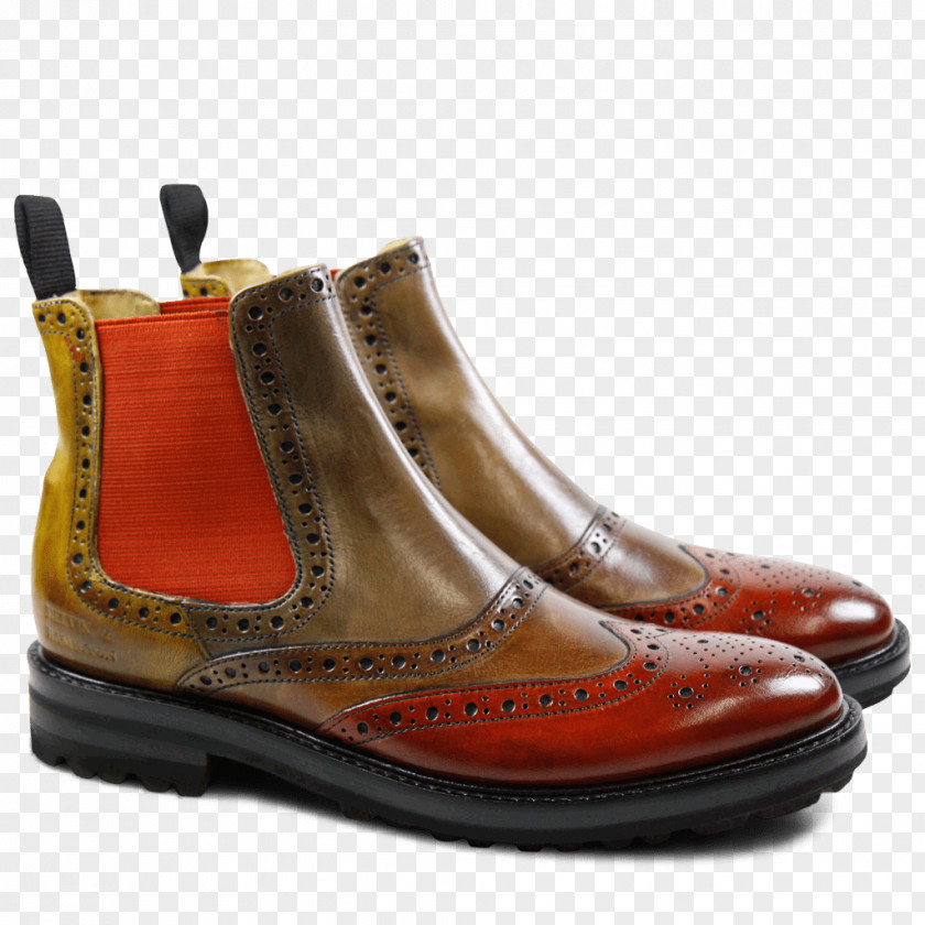 Yellow Brown Boot Leather Orange Shoe PNG