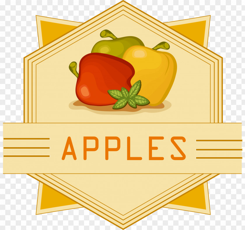 Yellow Simple Apple Logo Clip Art PNG