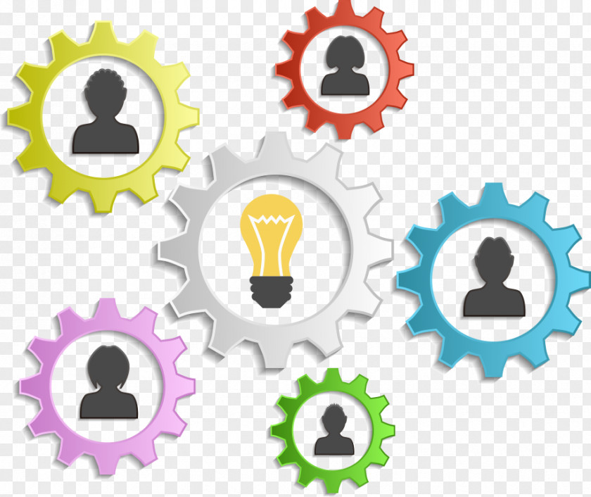Business People Vector Bulb Button Color PNG