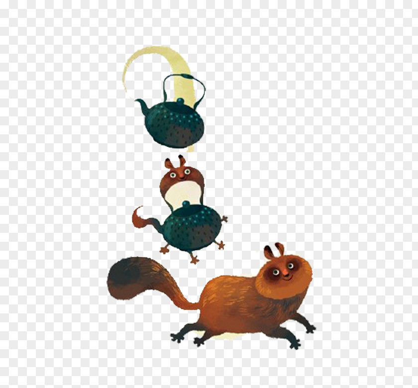 Cartoon Kettle And Civet Cats The Frog Prince Illustration PNG