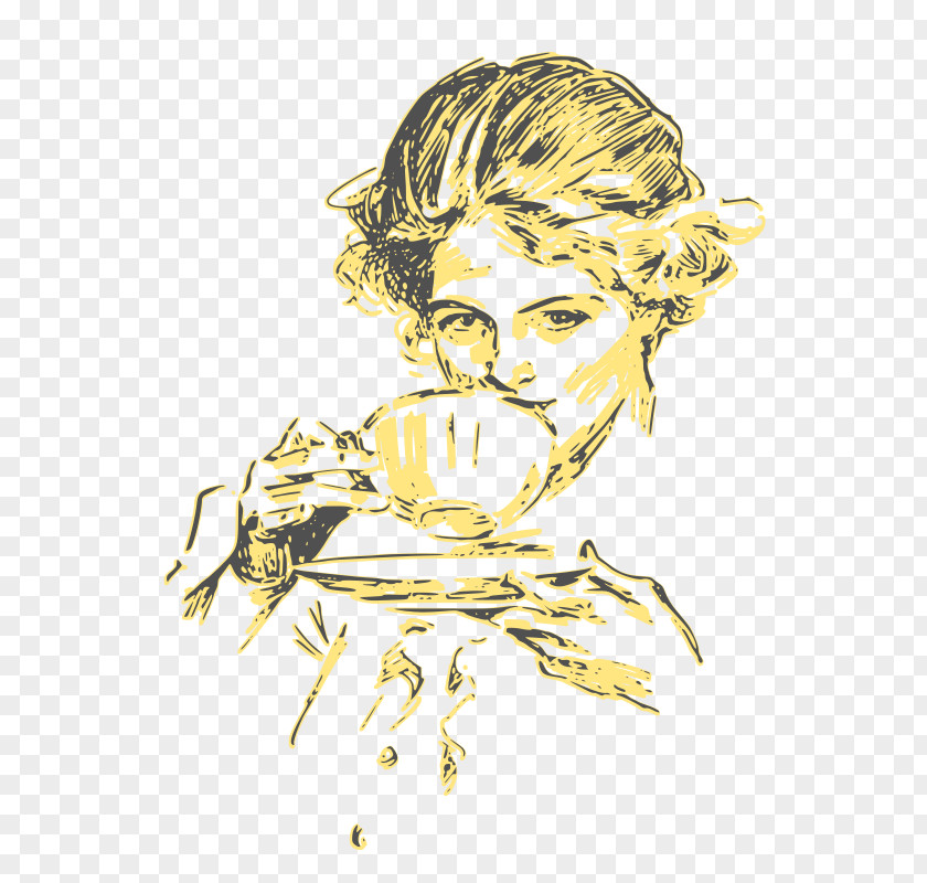 Drinking Tea Coffee Drink Woman Clip Art PNG