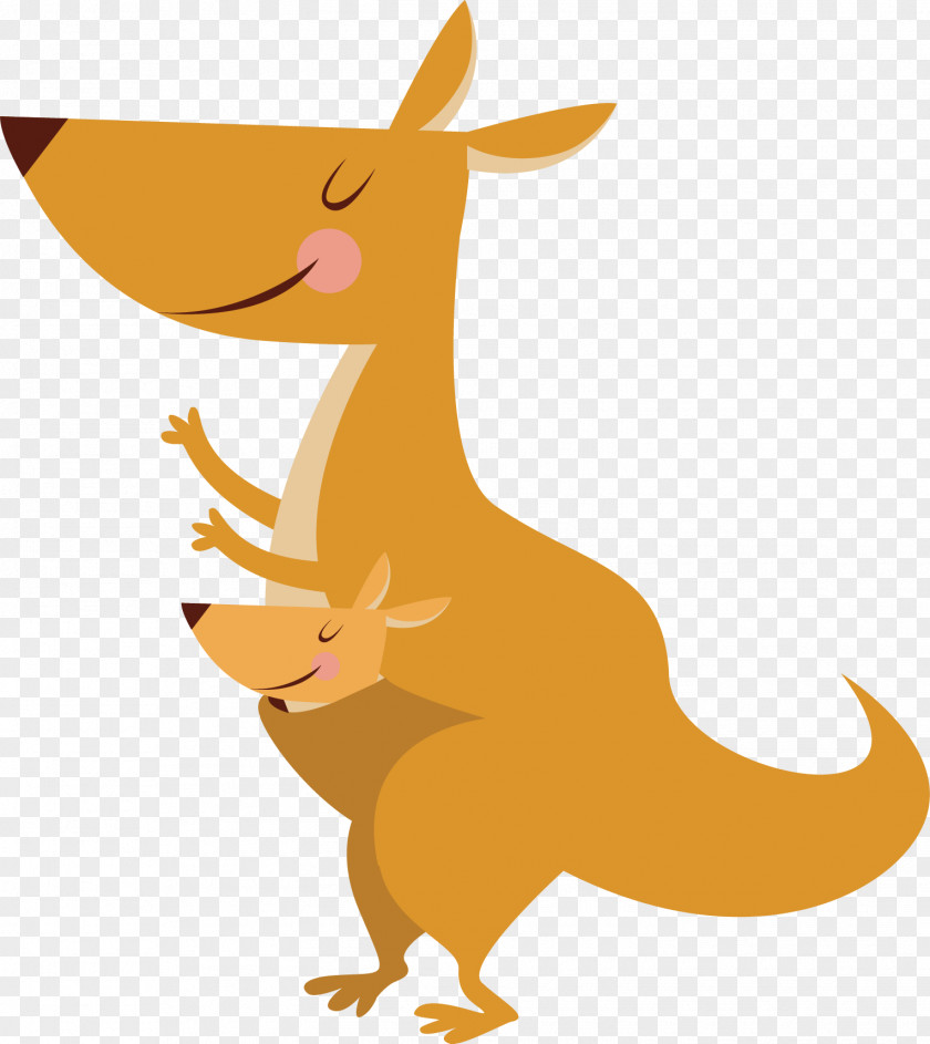 Hand Painted Kangaroo Vector Macropodidae Clip Art PNG