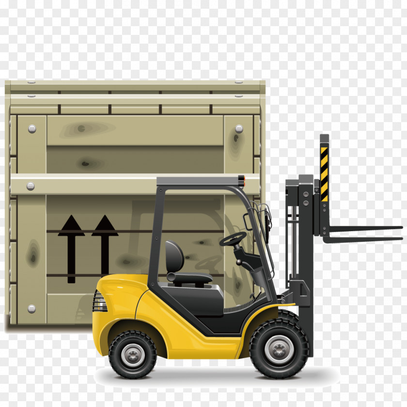 Vector Warehouse Forklift Drawing Illustration PNG