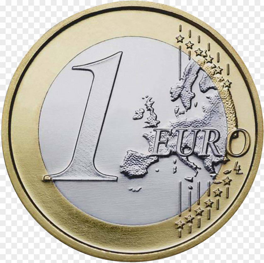 1 EURO European Union Euro Coin Coins PNG