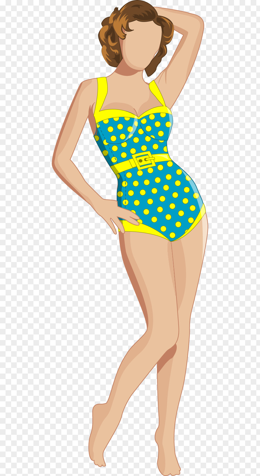 Dress Polka Dot One-piece Swimsuit Art PNG