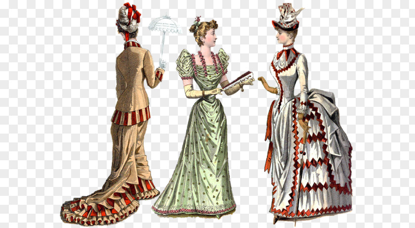 Dress Victorian Era Fashion Edwardian Bustle PNG