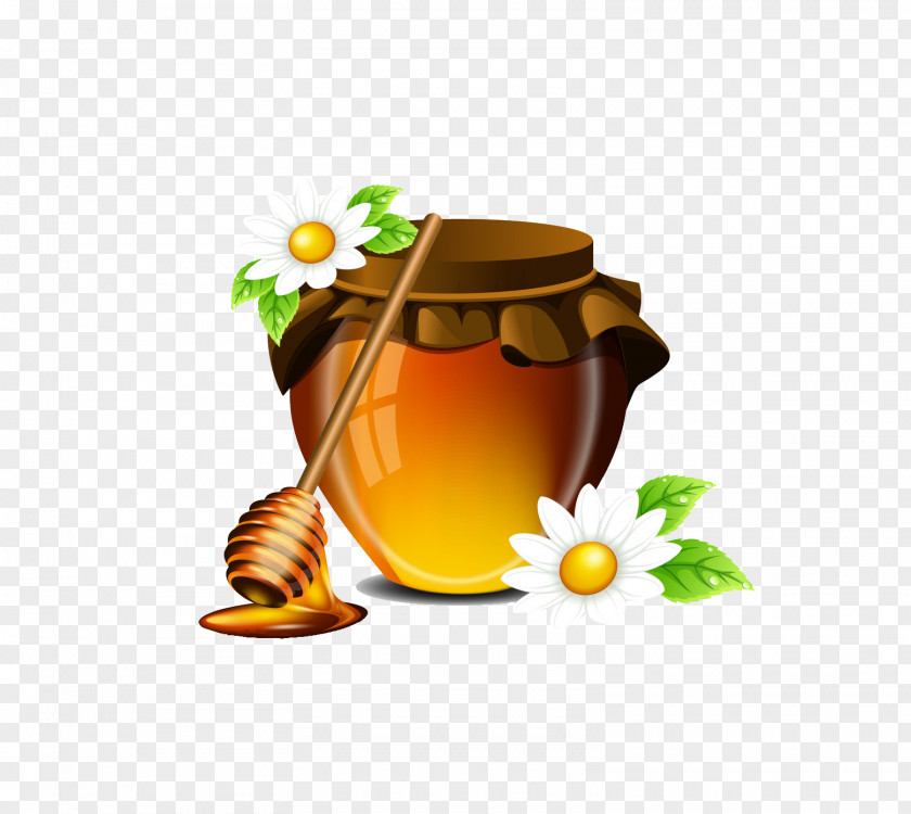 Honey Bee Honeycomb Jar PNG