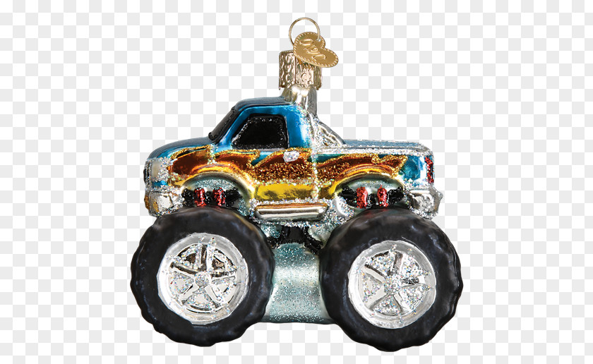 Car Monster Truck Christmas Ornament Blue Thunder PNG