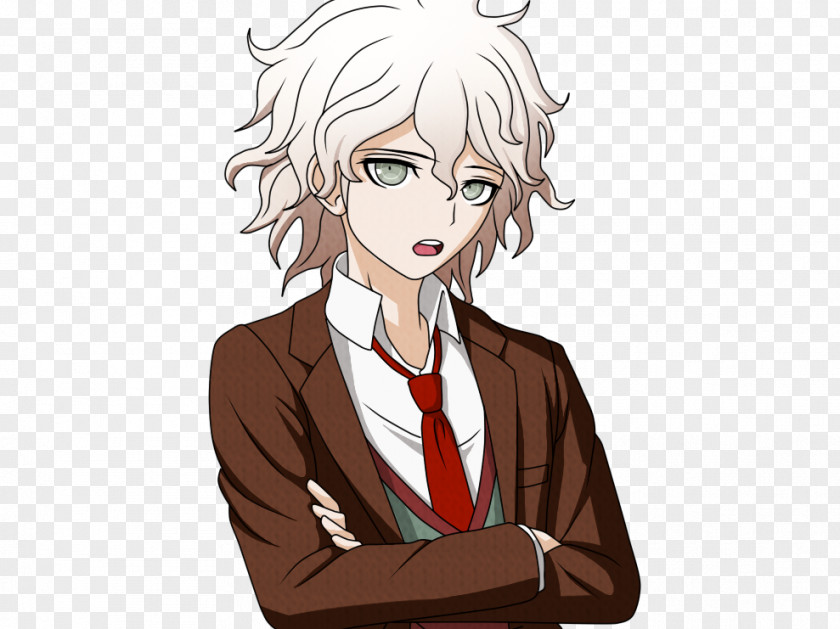 Komaeda Danganronpa Sprite Brown Hair PNG