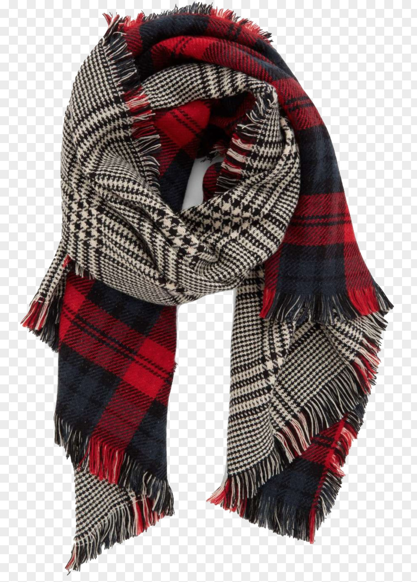 Scarf Sweater Fashion Full Plaid Wrap PNG