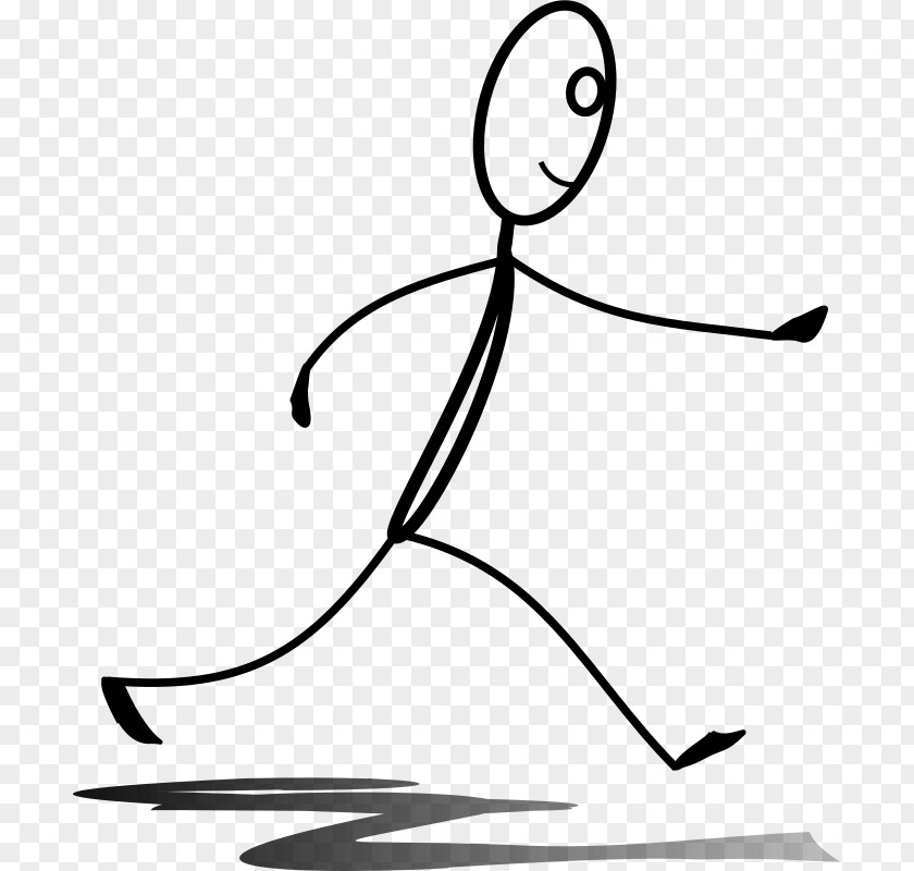 Cartoon Stick Man Figure Running Drawing Clip Art PNG