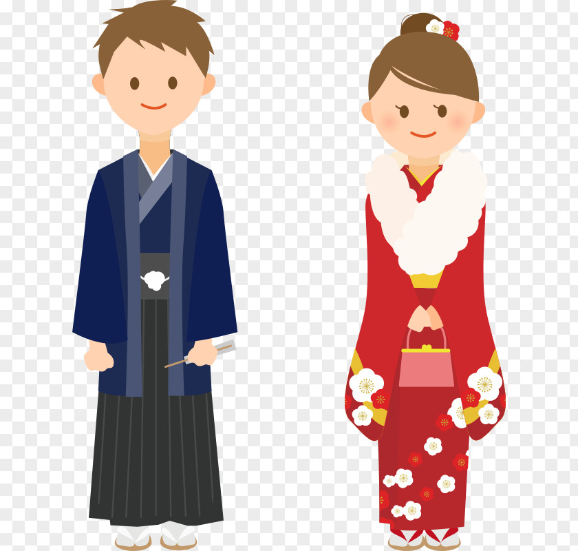 Coming Of Age Day Furisode Shinto Shrine Kimono Hakama PNG