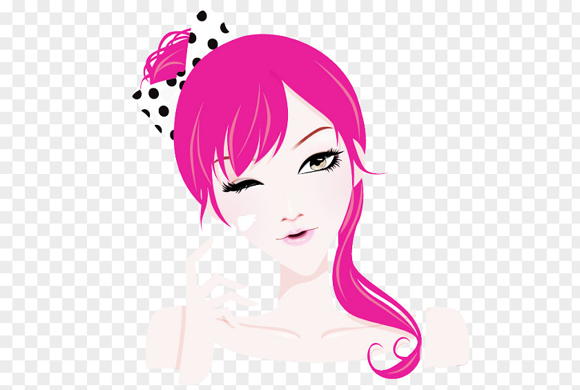 Pink Hair Replenishment Beauty Picture Material Clip Art PNG
