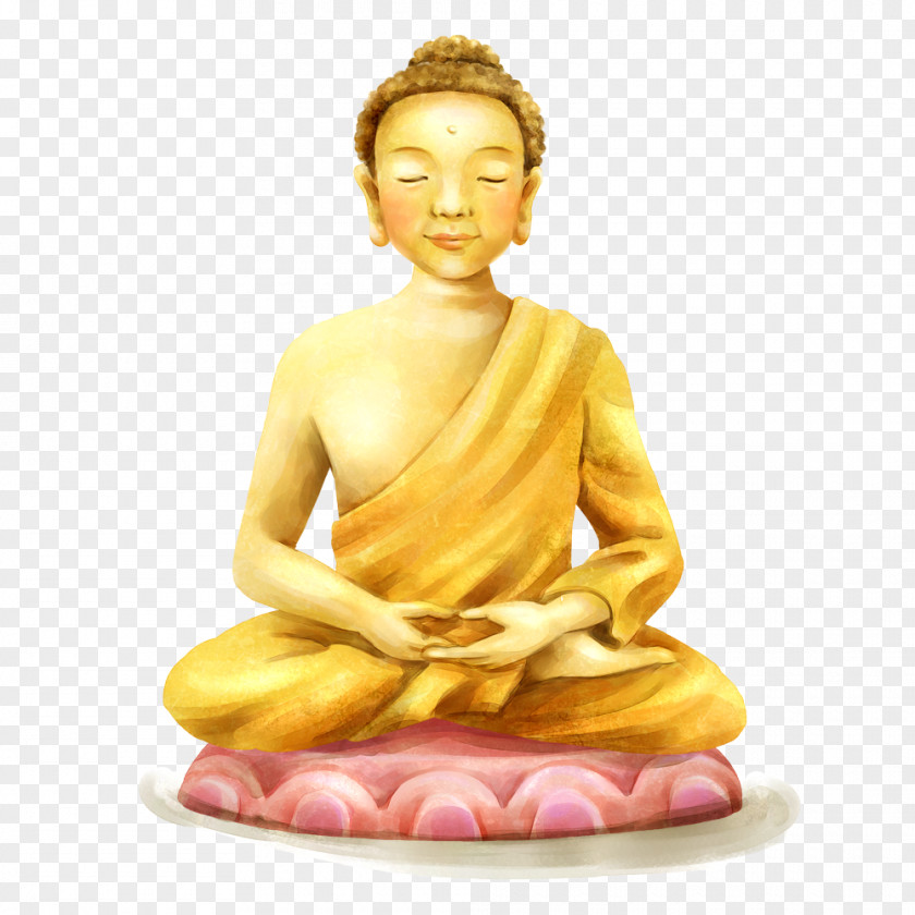 Buddha Free Matting Material Golden Gautama Bhikkhu Monk Buddhism PNG