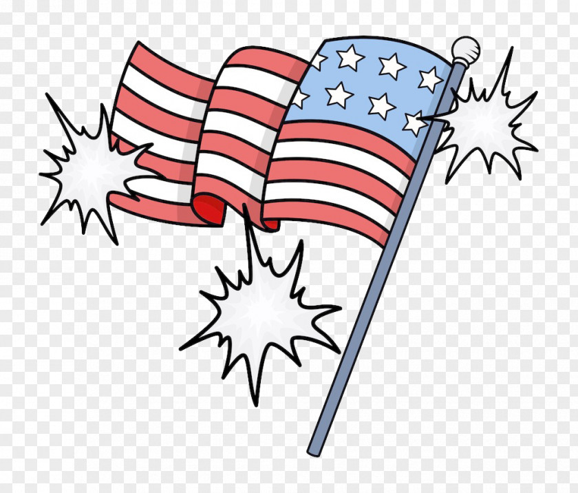 Cartoon American Flag Of The United States Independence Day Clip Art PNG