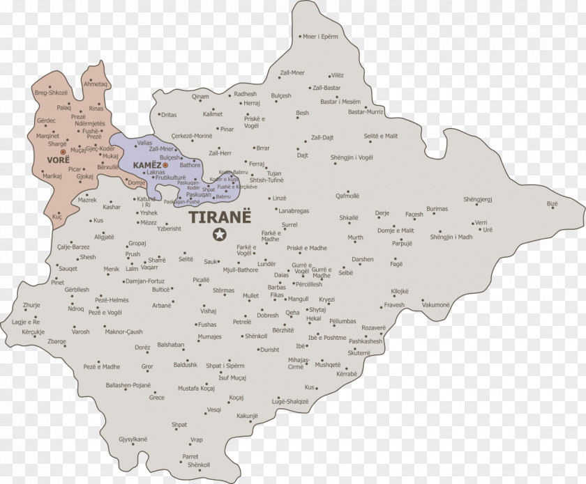 Tiran And Karvan County Administrative Units Of Tirana Wikipedia Wikimedia Commons Toata Harta PNG