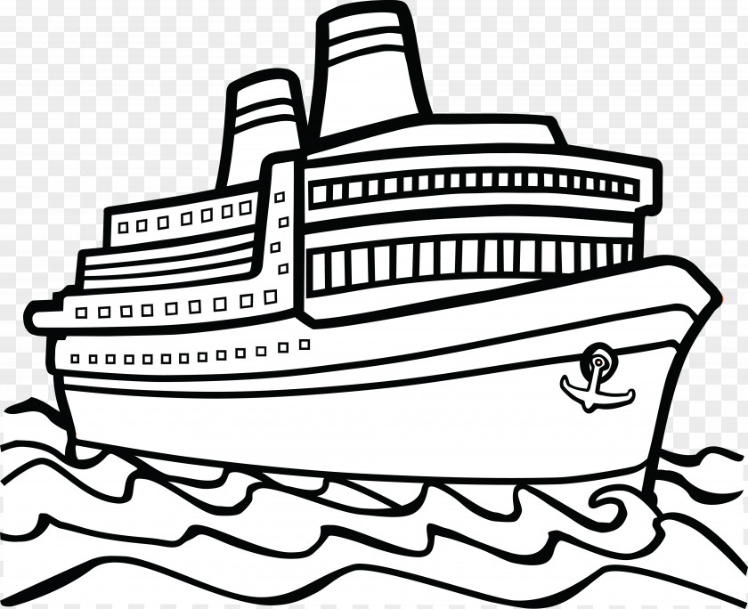 Boat Ship Line Art Clip PNG