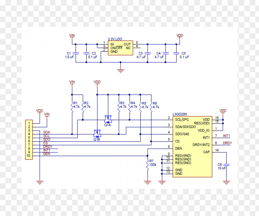 Electronic Circuit Boards Module Gyro 3 Axes L3GD20H Avec Régulateur De Tension Pololu 3-Axis Carrier With Voltage Regulator Product PNG