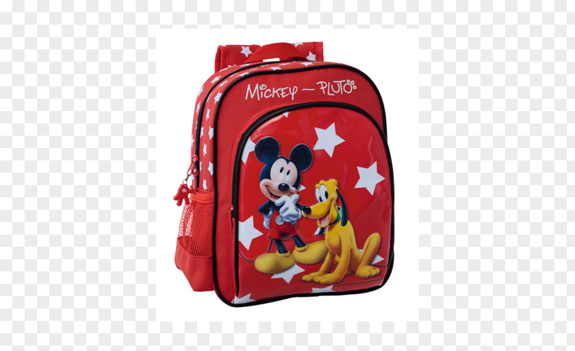 Mickey Mouse Pluto Minnie Backpack Red PNG