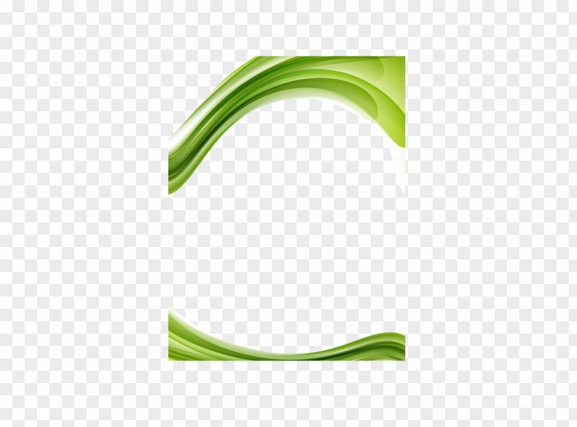 Green Technology Style Border Curve Arc PNG