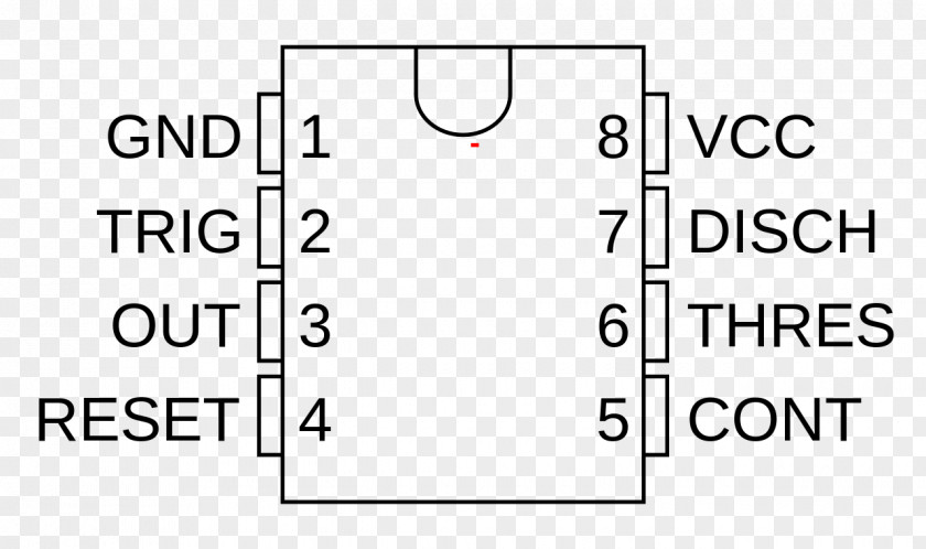 Symbol 555 Timer IC Pinout Electronic Integrated Circuits & Chips Circuit PNG
