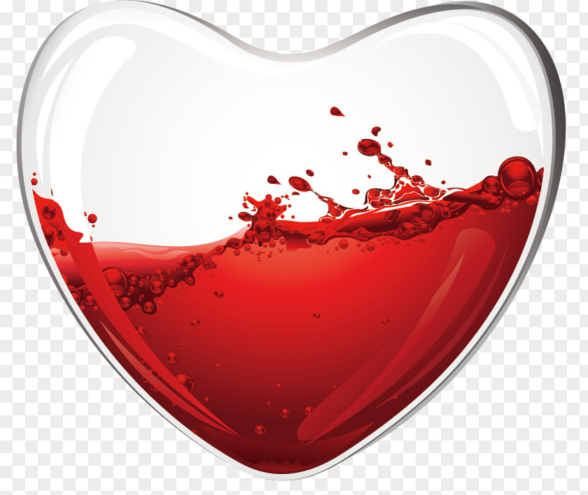 Heart-shaped Vector Decorative Material Wine Glass Heart Drink PNG