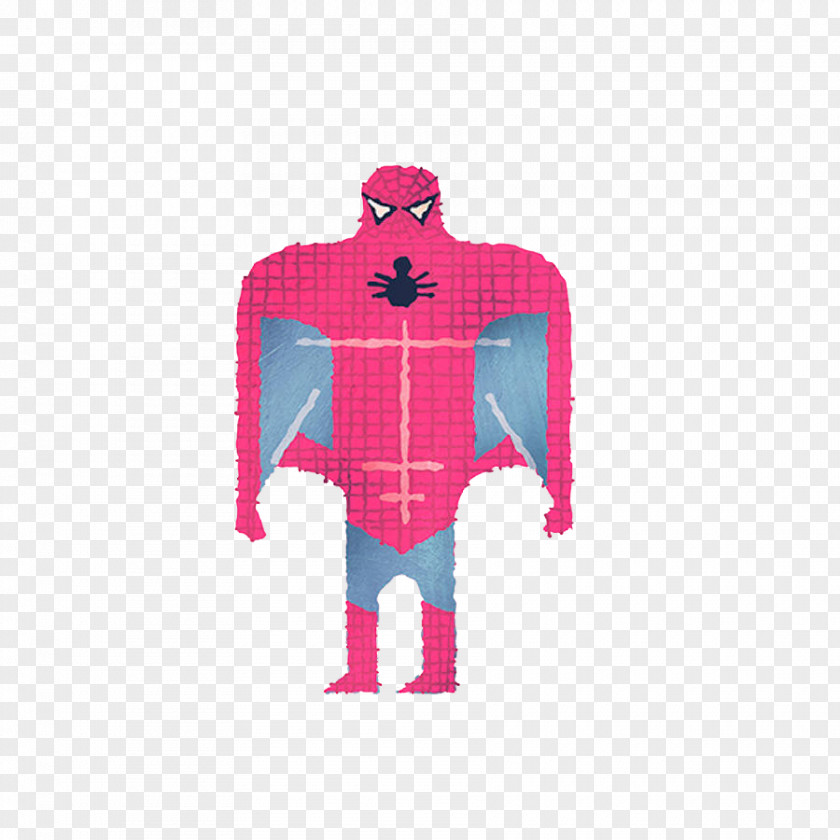 Pink Hand-painted Spider-man Spider-Man Captain America Visual Arts Superhero Illustration PNG