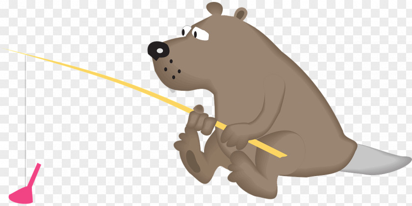 Brown Bear Fishing Beaver Clip Art PNG