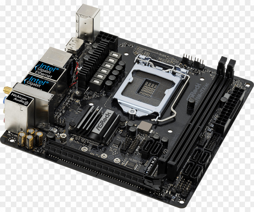 Intel Mini-ITX LGA 1151 ASRock Z370M-ITX/AC Motherboard PNG