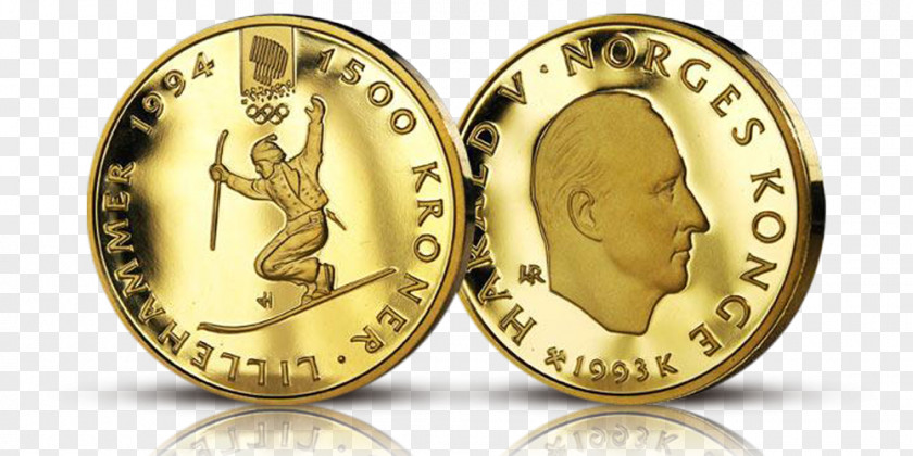 Coin 20-krone Norway Gold Silver PNG