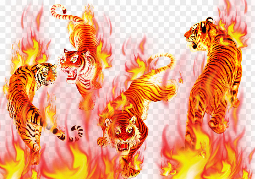 Flame Tiger Combustion Computer File PNG