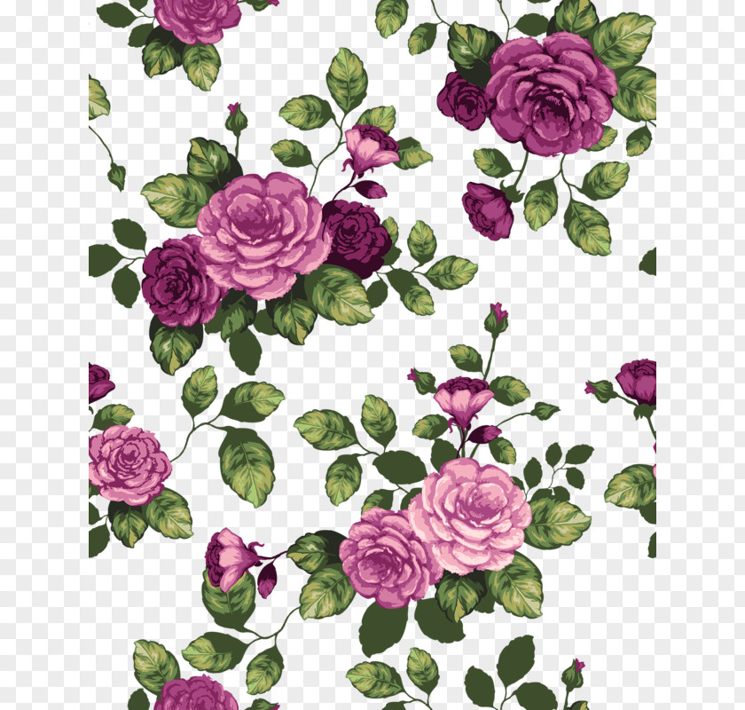 Floral Design Purple Garden Roses PNG
