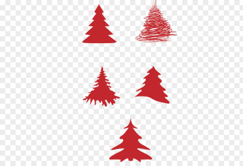 Red Paper-cut Christmas Tree Papercutting Illustration PNG