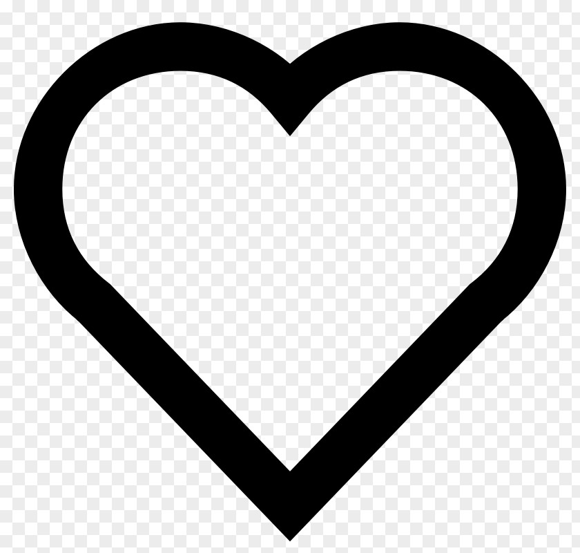 Simple Heart Outline White Black Pattern PNG