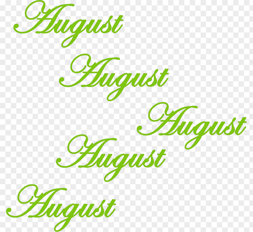 August Birthday Logo Green Font Product Clip Art PNG