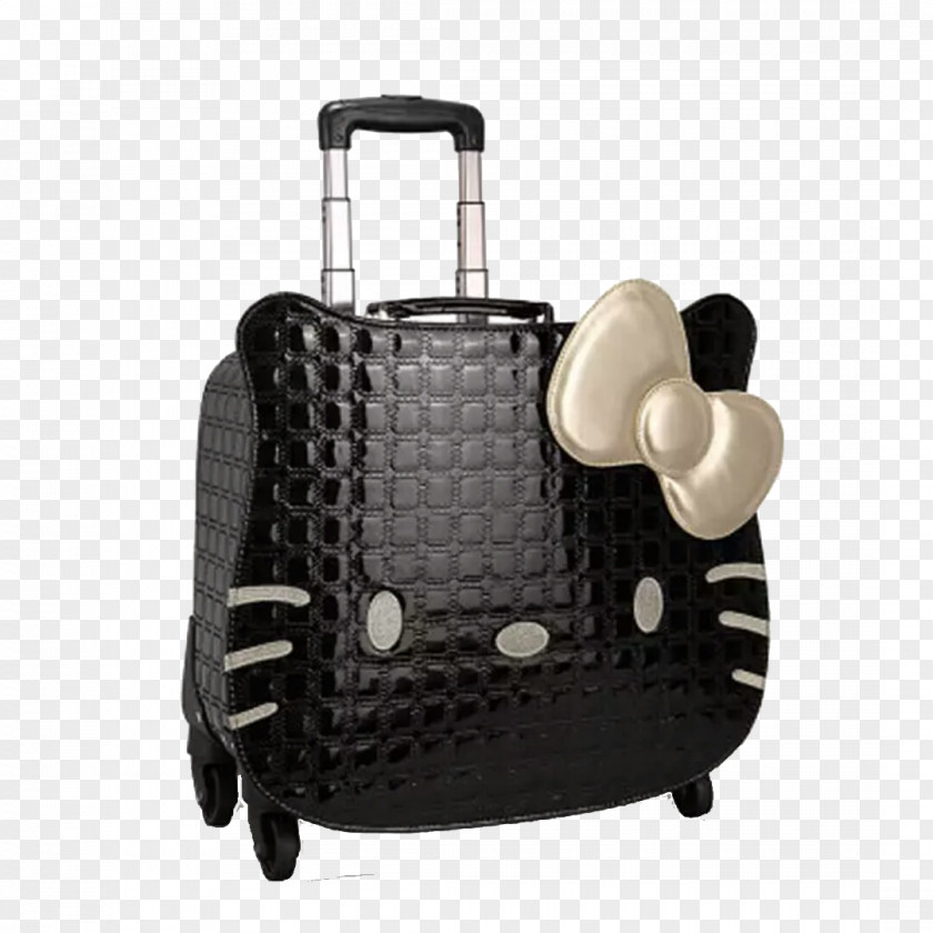 Black Hello Kitty Suitcase Travel PNG